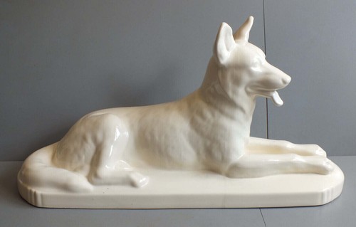 Ancien chien ceramique - chien, en