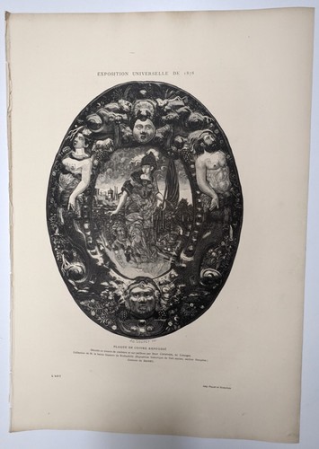 Gravure plaque en cuivre - :,