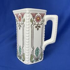Art Nouveau Villeroy & Boch Dresden Floral  Cream Pitcher Pink , Green 1874-1909