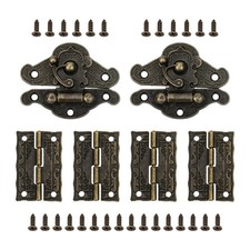 Ensemble charnière et hache d'armoire design vintage pour boîtes à bijoux et