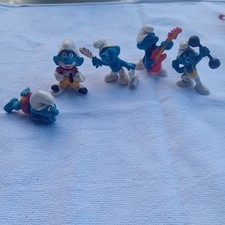lot B 5 original vintage PEYO SCHLEICH smurf figures