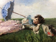 Huile sur panneau fin XIXeme -