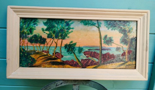 Ancien tableau naïf bois - naÏf, hs/bois