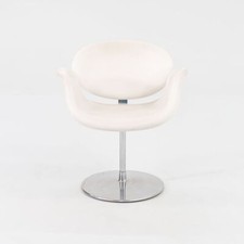 2016 Artifort Little Tulip Chair by Pierre Paulin in White Leather and Chrome