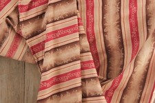 Antique French ticking fabric 1870 red stripe woven damask Napoleon 111 material