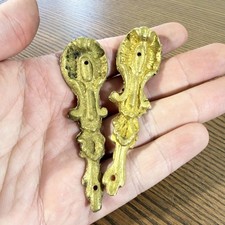 Pair of Antique Gilded Bronze Trim - Louis XV Seedbed Style, 19th Century