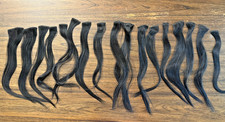 17 pieces black real hair extensions 17" long