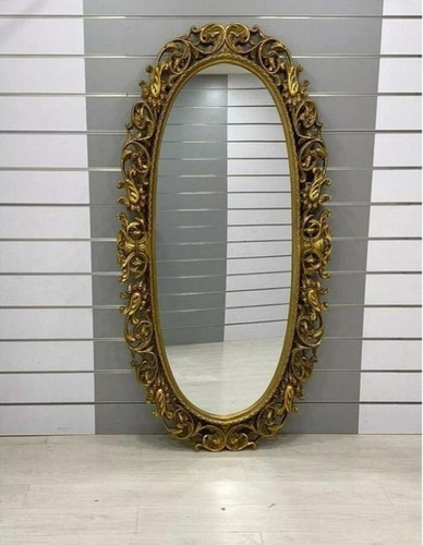 Miroir doré forme ovale - miroir, à