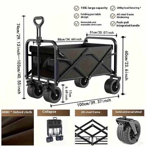 Chariot plage pliable - chariot,