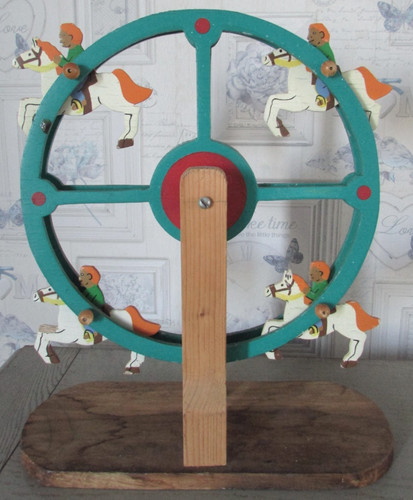 Jouet ancien roue bois - ancien, en