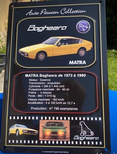 Plaque matra sport - plaque,