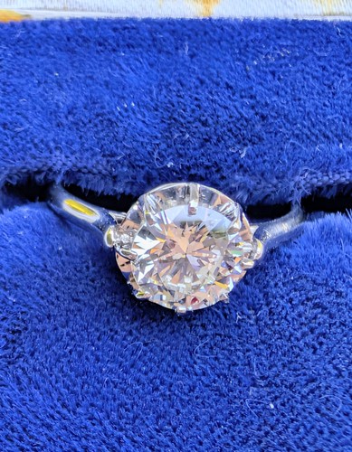 Bague solitaire platine et - platine,