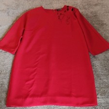 Cop. Copine Broderie Number Dress Carmin Brick Red