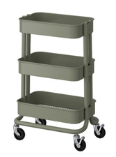 Chariot IKEA RASKOG gris-vert, 28x38x61 cm 11 1/32" x 14 61/64" x 24 1/64" NEUF