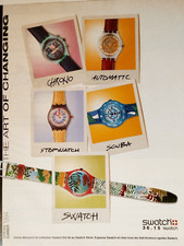Swatch vintage Print Ad !! "Classic Watch :Chrono ,Automatic ,Stopwatch...etc."
