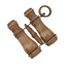 Jumelles Miniature en Os Souvenir Religieux Vue Cristo de Balaguer Espagne XIXe