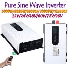 Power Pure Sine Wave Solar Inverter 12/24V 48V 60V 96V to 110-220V 8KW 10KW 12KW