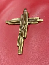 Superbe Croix / Crucifix En Bronze À La Cire Perdue Signé Bruno Eeckman