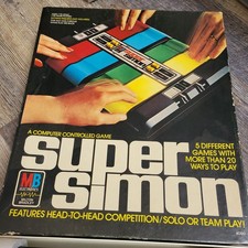 VTG 1979 Milton Bradley Super Simon Electronic Memory Game -Mint in Box unused