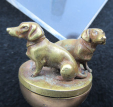 ANCIEN CHIEN TECKEL POIRE de LIT INTERRUPTEUR ELECTRIQUE BRONZE