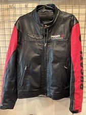 Ducati Performance Leather Motorcycle Jacket Black Red XL Auth From Japan RIN