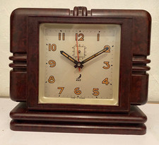 JAZ ART DECO BAKELITE ALARM CLOCK MODEL CRUZIC 40s MECHANICAL