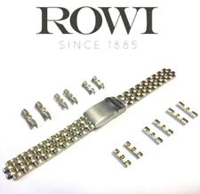 NEW 14mm 16mm 18mm ROWI 304224 STAINLESS STEEL/GOLD PLATED BRACELET WATCH BAND