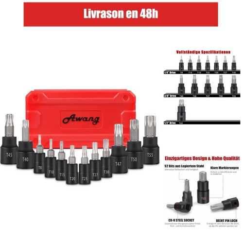 Coffret 13pcs douilles torx - 13pcs,
