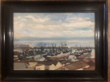 «Le port D’Alger»Huile sur toile signée : Roger Domon(1906-1988)peintre Algérois