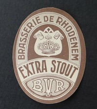 Ancienne étiquette BIERE RHODENEM Extra Stout beer label 