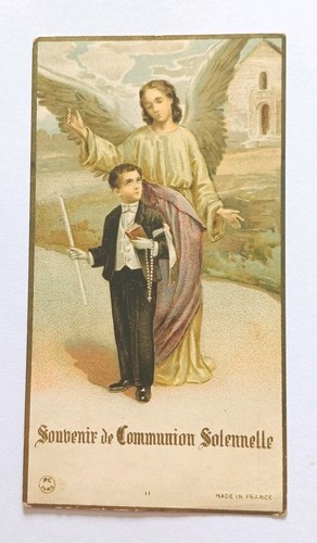 Ancienne image pieuse souvenir - ancienne,