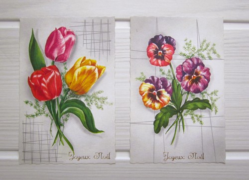 Antique postcards flowers - antique,