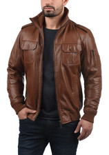 Blouson cuir bombardier marron