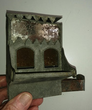 ancienne mangeoire abreuvoir à oiseau en zinc pour cage d'oiseaux 