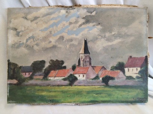 Tableau huile sur toile - , école