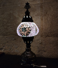 Lampe verre mosaïque oriental lumière table de chevet abat jour ethnique 18B