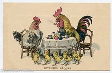 Merry Easter. Rooster. Chicken. Chicks. Chicks. Hen and Rooster