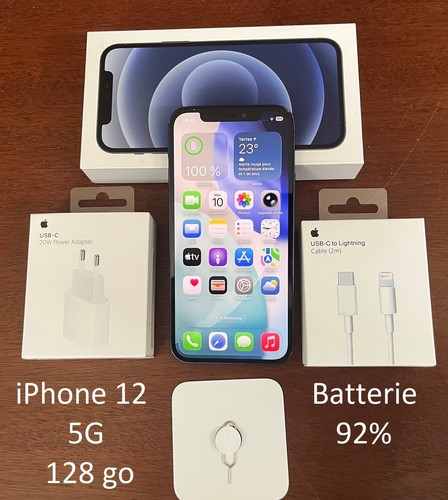 Iphone 128 go bleu - 12,
