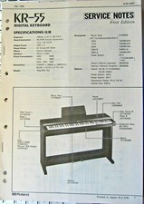 Roland KR-55 Digital Piano Keyboard Original Service Manual Booklet, Japan 1990