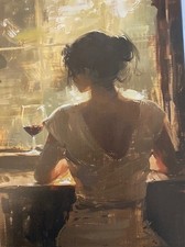 tableau femme de dos a la