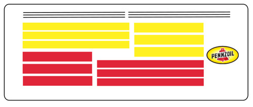 Decals bandes couleur pennzoil - decals,