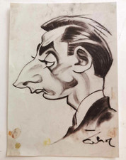 CARICATURE FAUSTO COPPI VAINQUEUR TOUR DE FRANCE CYCLISTE / FACSIMILÉ