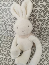 Doudou peluche lapin blanc