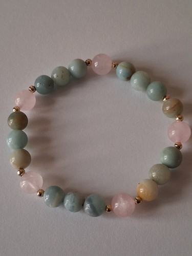 Bracelet perle quartz - rose, et