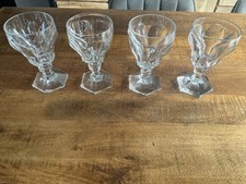 VAL ST LAMBERT CRISTAL  LALAING 4 VERRE  EAU BOURGOGNE