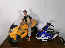 Action Man Yellow Motorcycle and Blue Sea Scooter ORCA Figure 1988 Hasbro