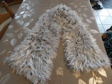 Echarpe Cache nez FAIT MAIN Au CROCHET Femme Fille VINTAGE LAINE Blanche Noire