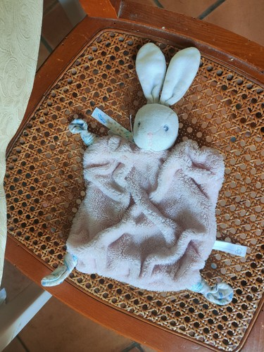 Doudou lapin plume - doudou, rose