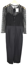 SANDRO Combinaison Ize Jumpsuit Womens (EU) 40 Mesh Top Straight Leg Pleated