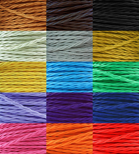 Câble électrique tissu - câble,